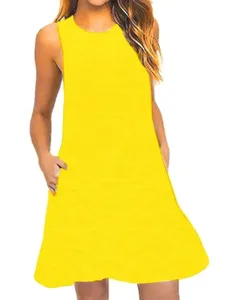 Pambabae Itim na Puti Summer Dress 2025 Polyester Maikling Manggas O-Neck Tops Casual Loose Dress Pambabae Street Bohemian Dress Vestidos
