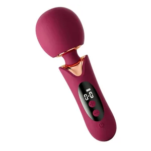 強力液晶 AV 震動器搭配大頭女性身體按摩器性玩具女性陰蒂 G 點陰道刺激魔棒