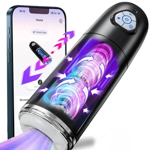 APP کمربند چرخشی خودکار جام خودارضایی مردانه 10 فشار چرخان دست آزاد پمپ آلت تناسلی مردانه ویژن اسباب بازی جنسی دستگاه جنسی مردانه 18+