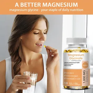 Magnesiumglycinattilskudd med vitaminer for å fremme naturlig søvn redusere stress og angst og støtte beinhelse